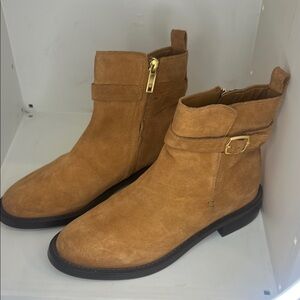 Sam Edelman Nolynn Brown Leather Buckle Ankle Bootie Boots 7
